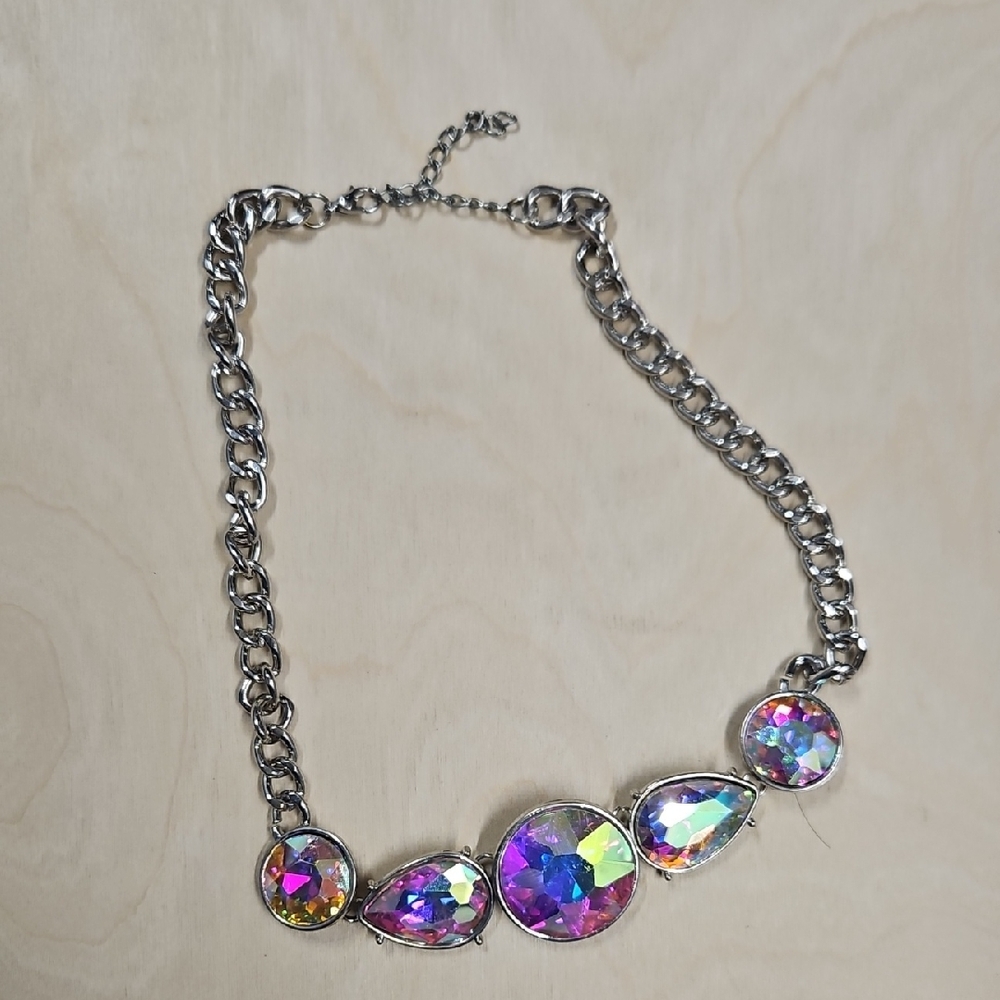 Iridescent Silver Necklace